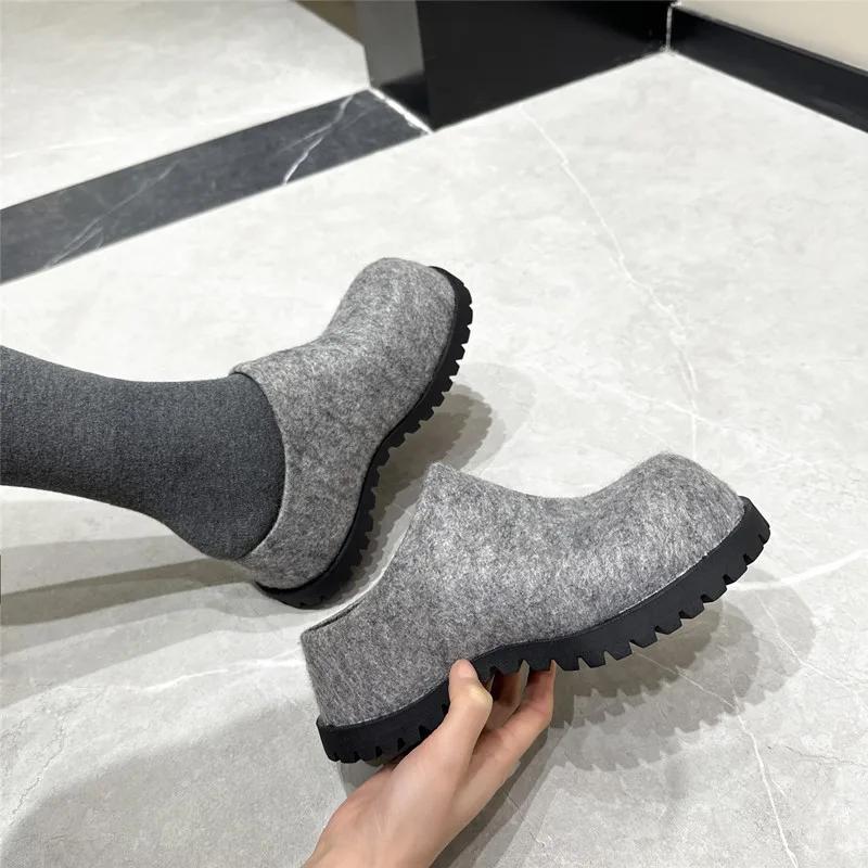 AIYUQI chaussons pour femmes porter nouveau 2025 automne bout rond flanelle
