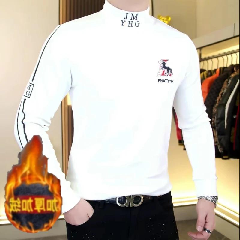 T-shirt à manches longues et col Semi-haut pour homme