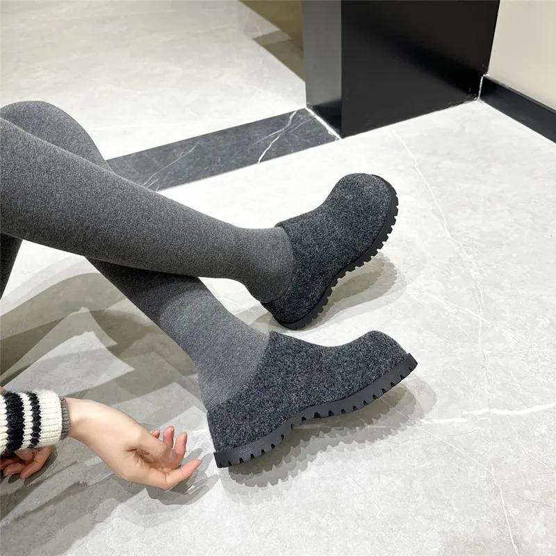AIYUQI chaussons pour femmes porter nouveau 2025 automne bout rond flanelle