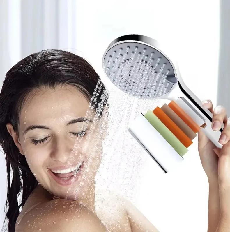 Douche 3 Kit Boosté 5 vitesses grande sortie d'eau ensemble de douche de 3 pièces ménage à main grand panneau salle de bain douche