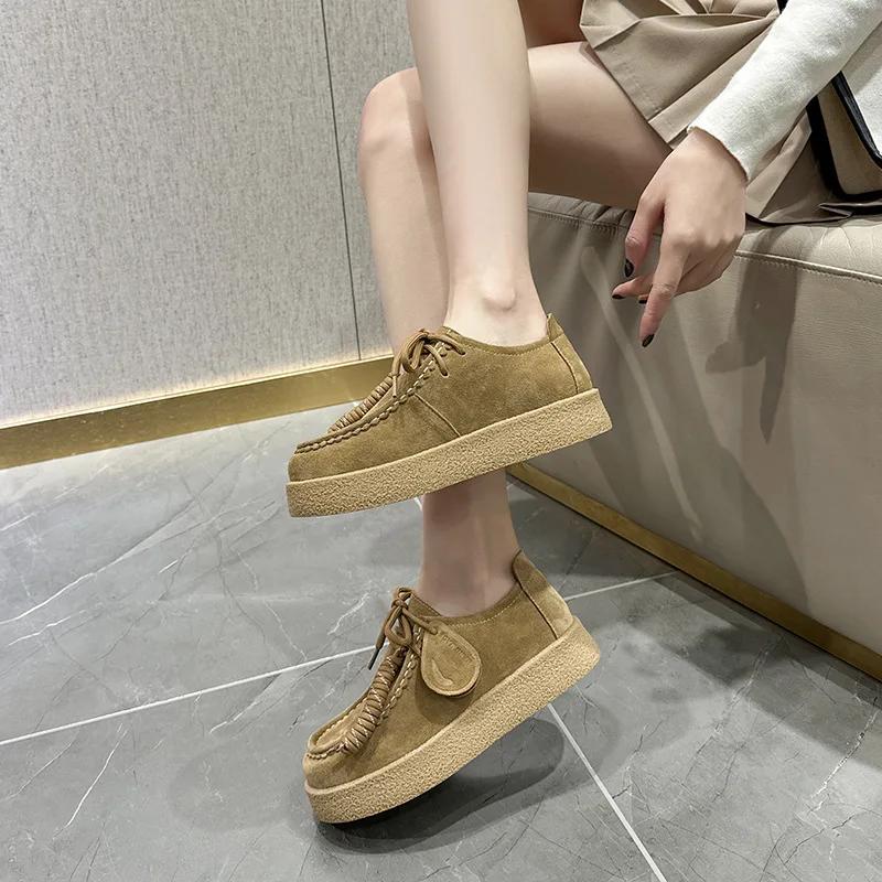 Mocassins pour femmes en daim et cuir véritable