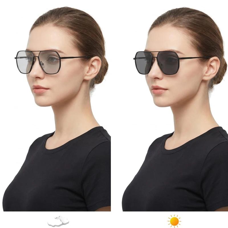 Lunettes de soleil photochromiques en métal de luxe pour hommes et femmes