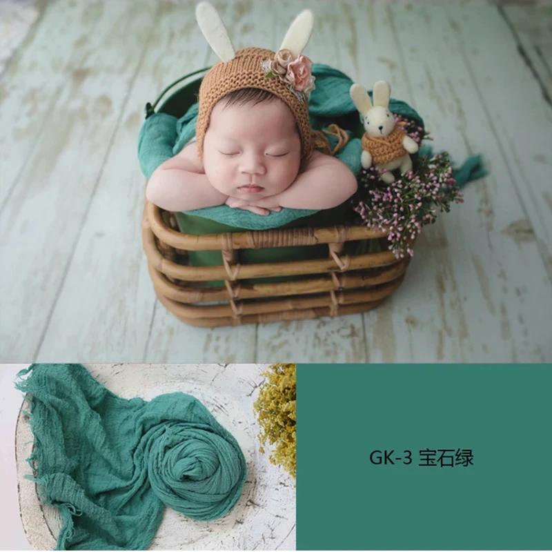 Accessoires photo nouveau-né seersucker coton - Couverture emmaillotage studio bébé panier