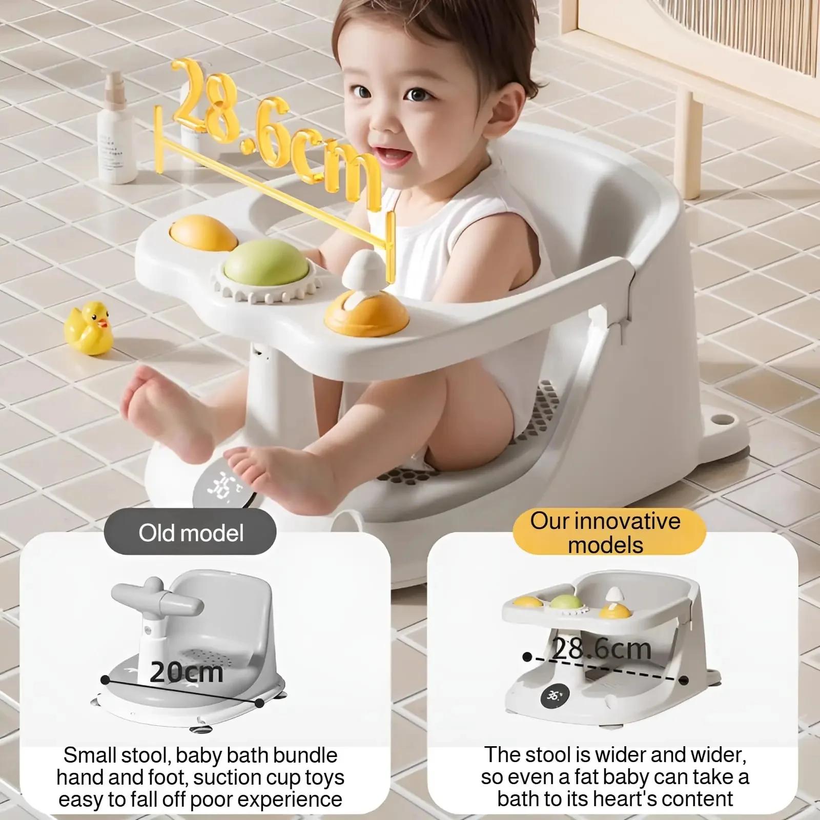 Siège de bain antidérapant en PVC pour bébé avec ventouses sécurisées