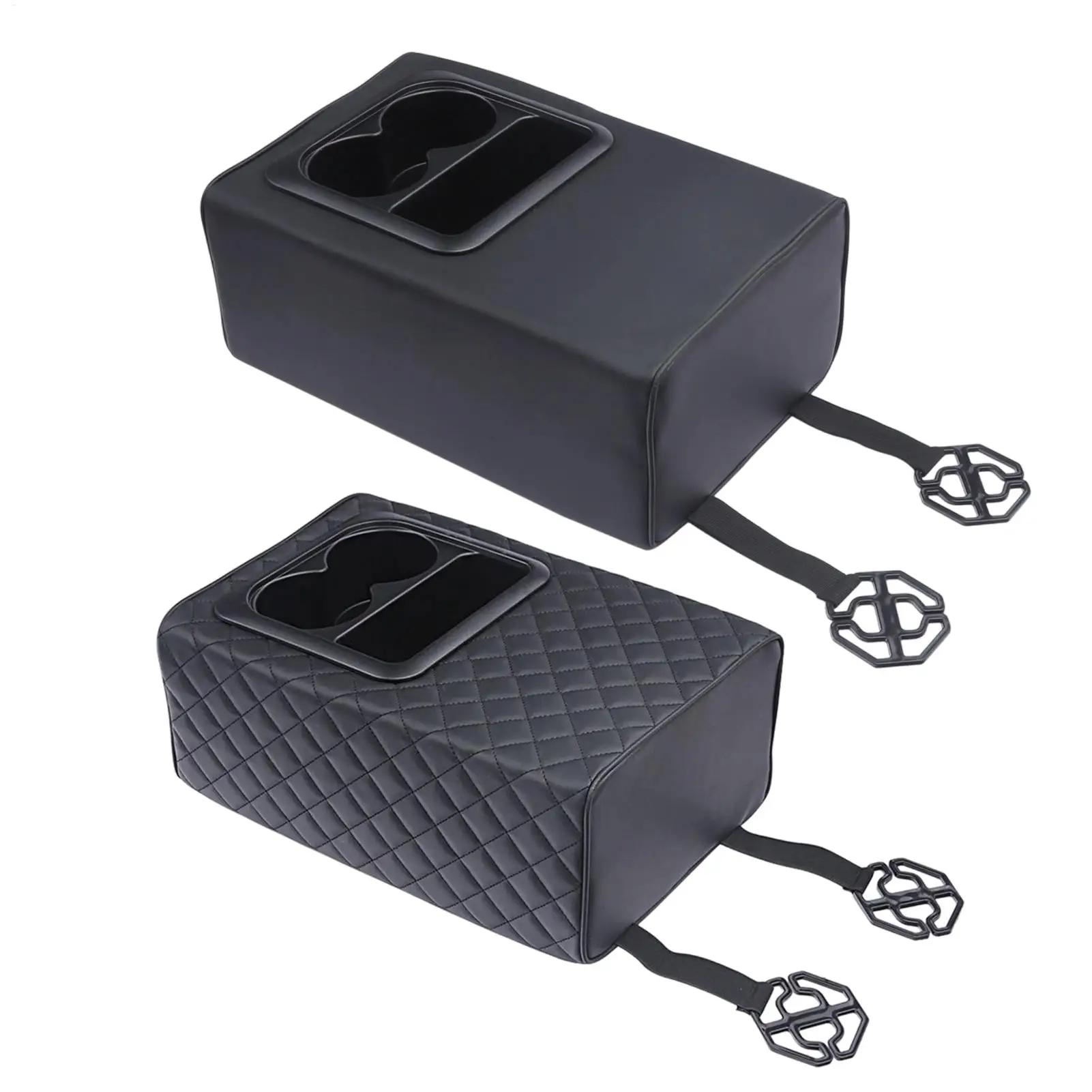 Rehausseur de boîte d'accoudoir de voiture avec porte-gobelets et double poche pour console centrale de siège arrière