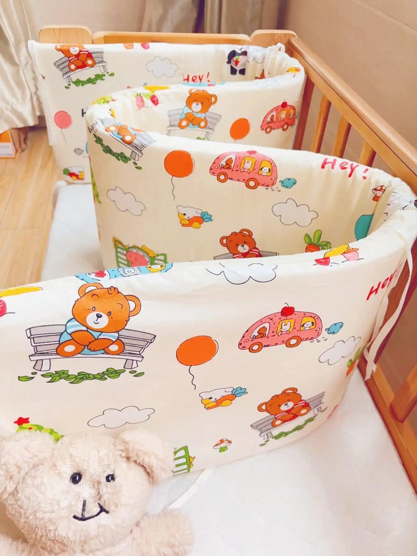 Barrière de lit bébé en coton tressé avec fermeture éclair
