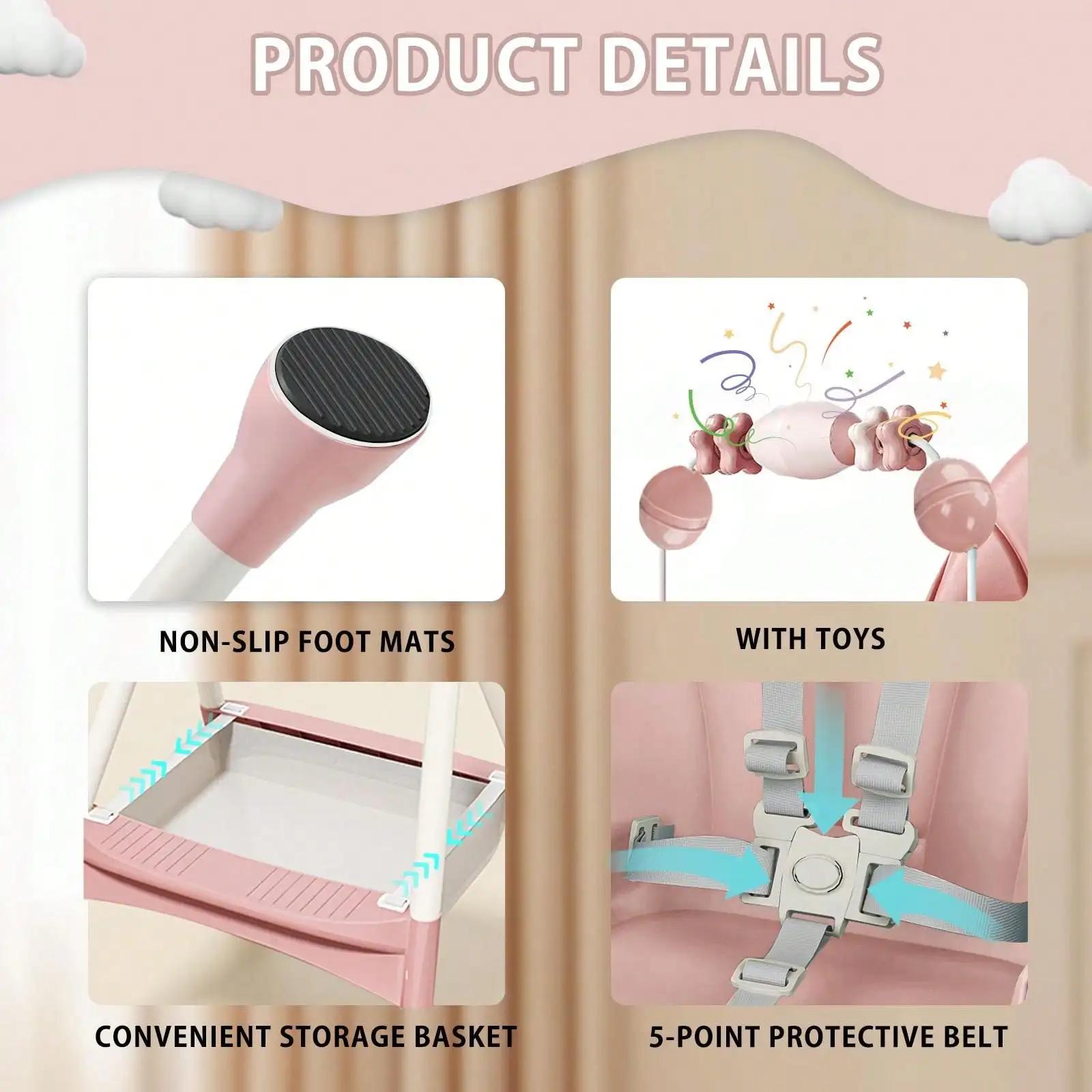 Chaise haute bébé 3 en 1 pliable et réglable - Plateau amovible et ceinture sécurité - Repose-pieds et roues