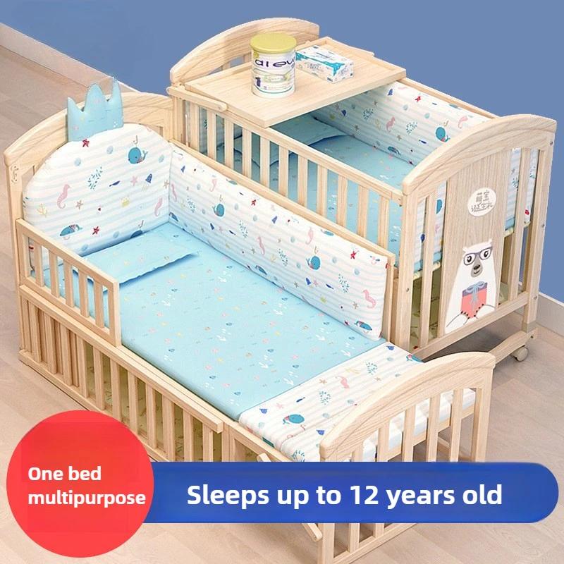 Lit bébé confortable, bois massif