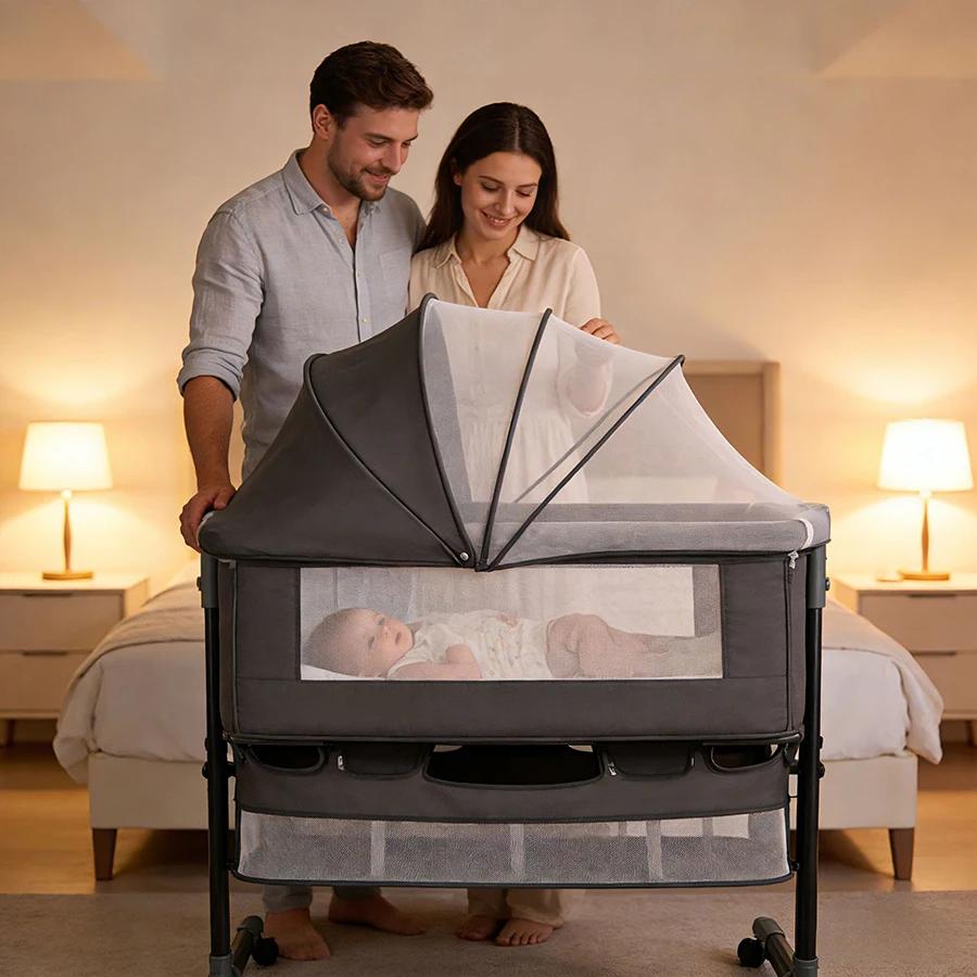 Moustiquaire de lit bébé avec fermeture éclair