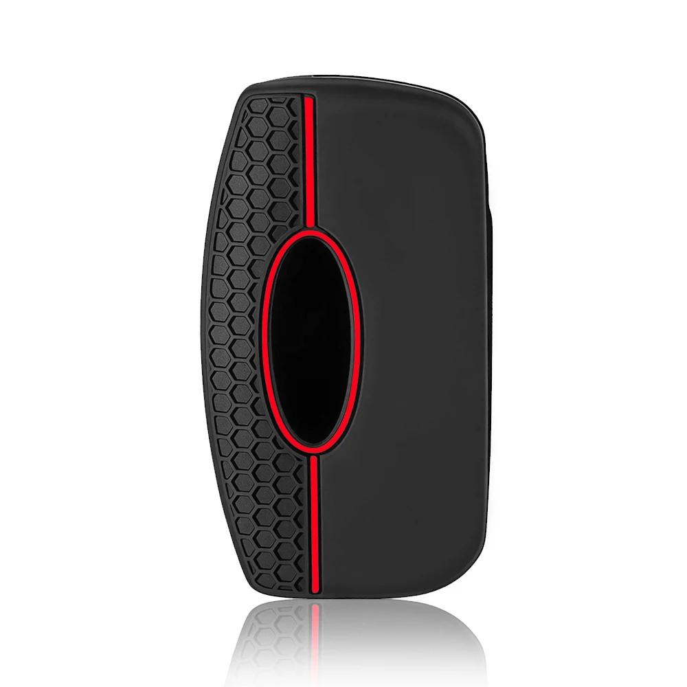 Étui en silicone pour clé de voiture, pour Ford Focus mk2 C Max S-MAX EcoSport Fusion Fiesta Mk7 Cowgar Mondeo 2 Mustang Mach