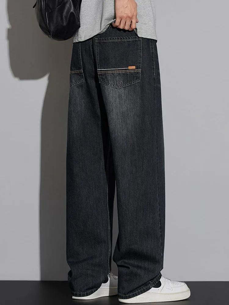 Jean Baggy en Coton à Jambes Larges pour Homme