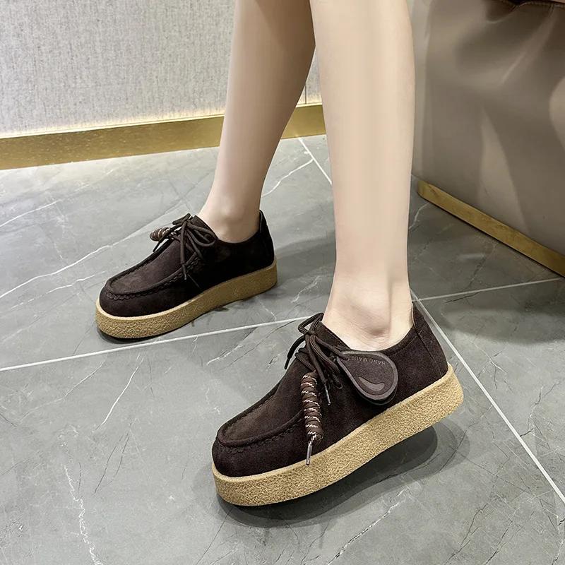 Mocassins pour femmes en daim et cuir véritable