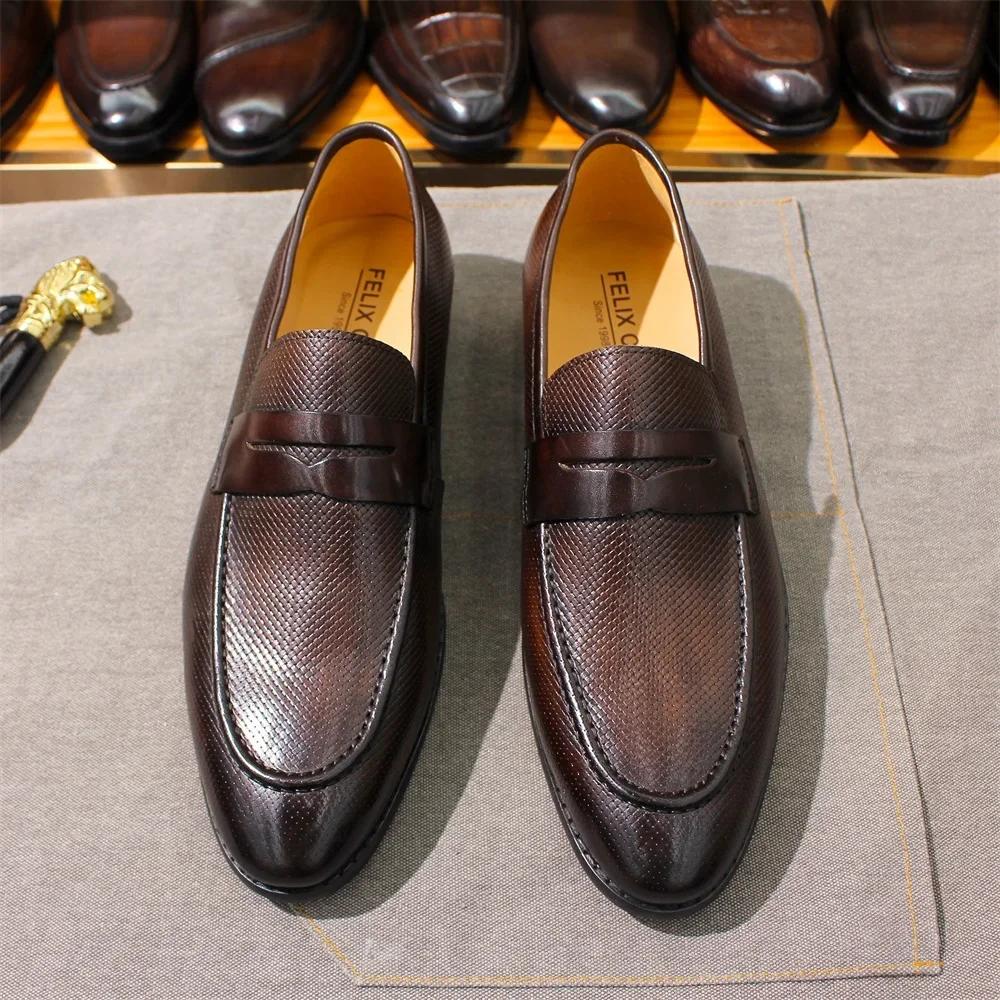 Mocassins confortables en cuir véritable
