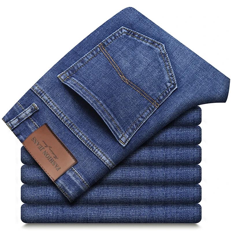 Wthinlee 8 modèles printemps automne affaires jean hommes décontracté droit Stretch mode classique travail Denim pantalo