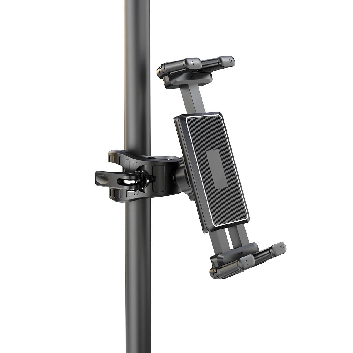Support pour téléphone et tablette pour tapis roulant/vélo à ardillon/poussette/chaîne roulant/chariot de golf/pôts/support de musique/vélo stationnaire