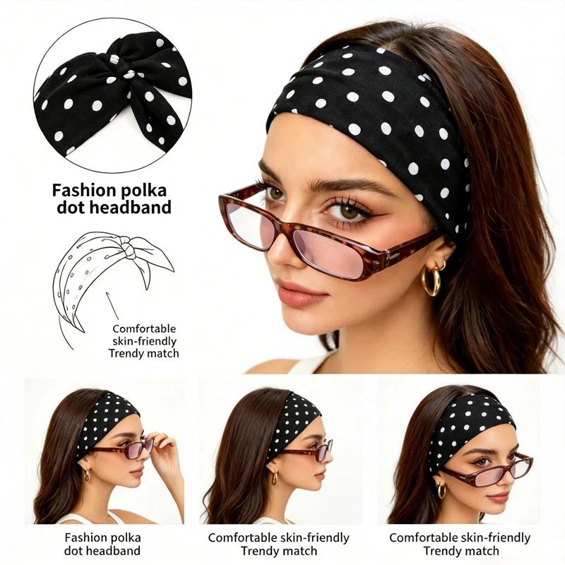 Bandeau en tissu à pois pour femme