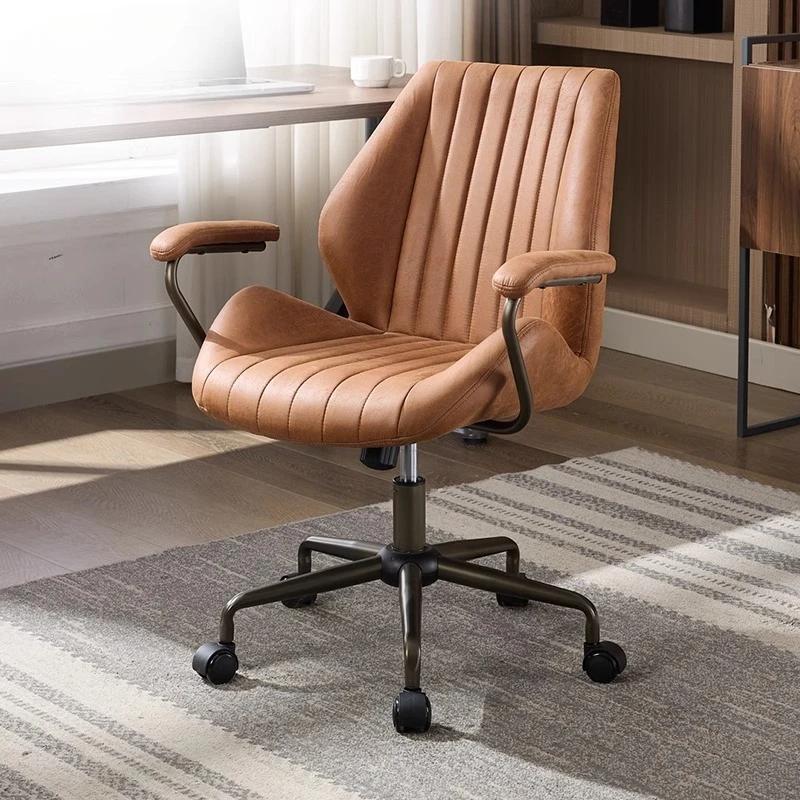 Chaises de bureau ergonomiques, chaise de bureau d'étude Vintage, siège de travail d'ordinateur confortable pour assise longue, chaise pivotante pour le bureau et la maison