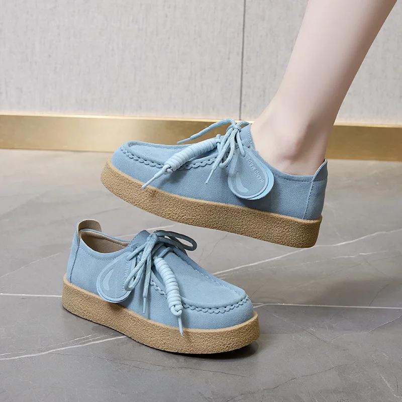 Mocassins pour femmes en daim et cuir véritable