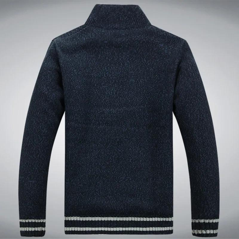Polaire chaud homme pull doublure en laine hiver Cardigan épaissir pardessus décontracté coton noir blanc rouge hommes v
