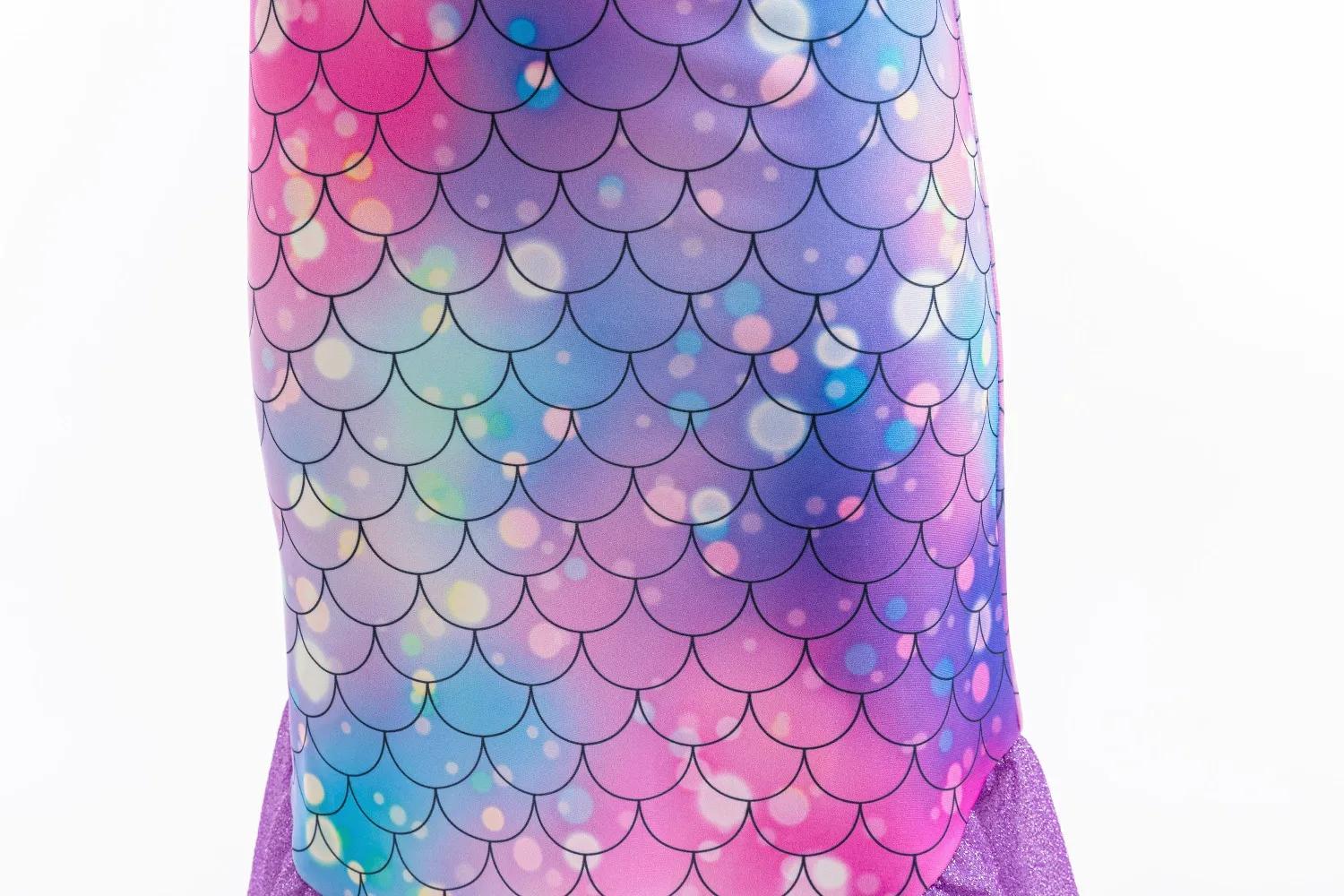 Robe princesse sirène violette pour filles - Costume queue de poisson