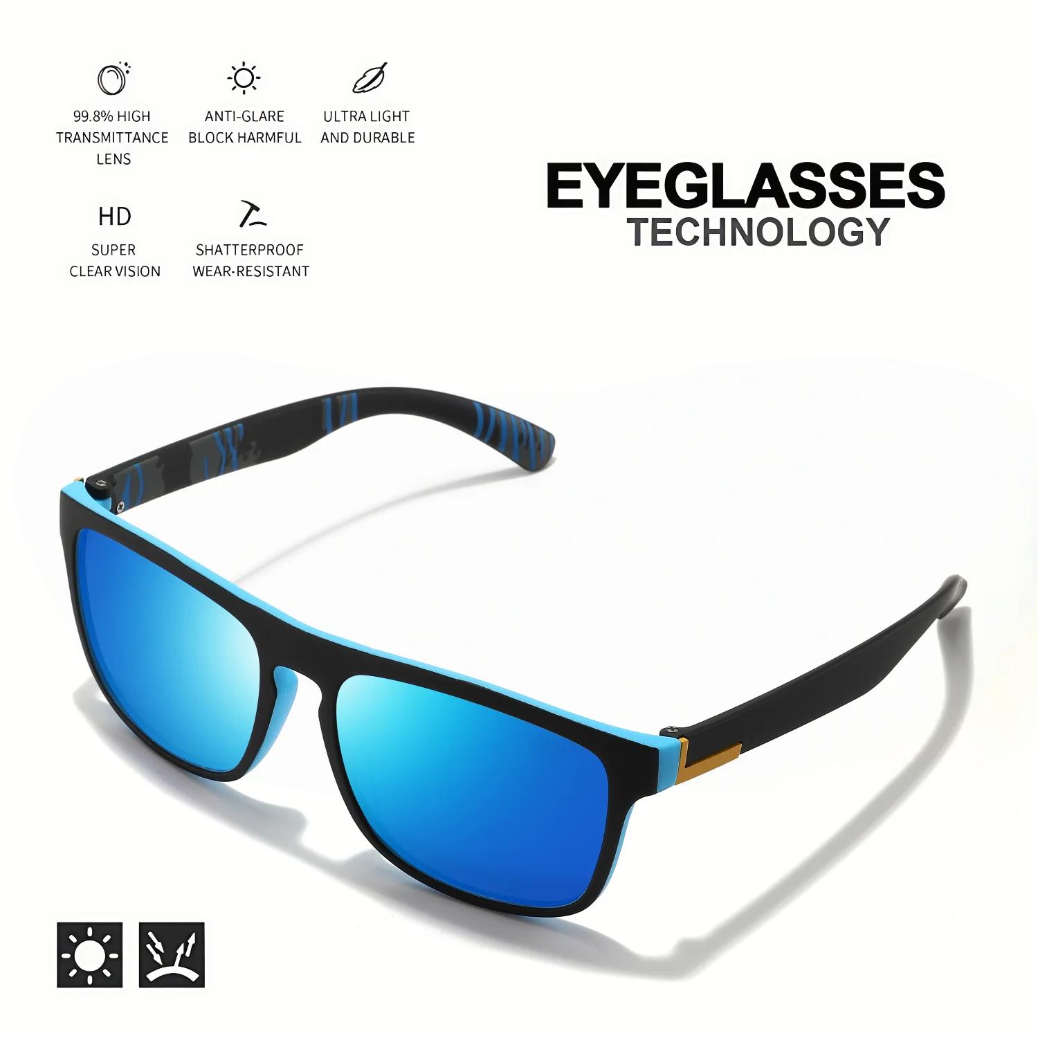 Lunettes de soleil de sport polarisées carrées classiques pour hommes