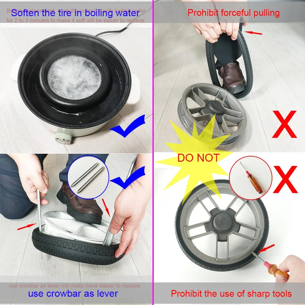 Couverture de roue poussette Uppababy sans chambre à air PU - Accessoires compatibles Vista V1 V2 One