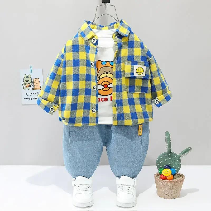 Costume voiture bébé 0-4 ans - Ensemble trois pièces rayé manches longues pour automne