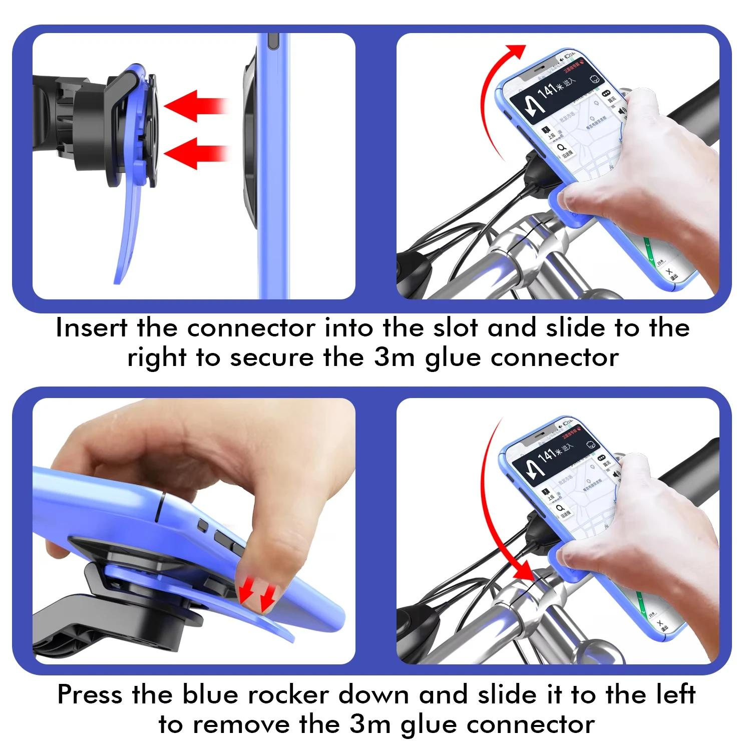 Support de téléphone pour vélo, support de téléphone pour moto - support de téléphone pour moto, pince de fixation pour téléphone sur guidon, clip de fixation pour téléphone pour vélo électrique et tr