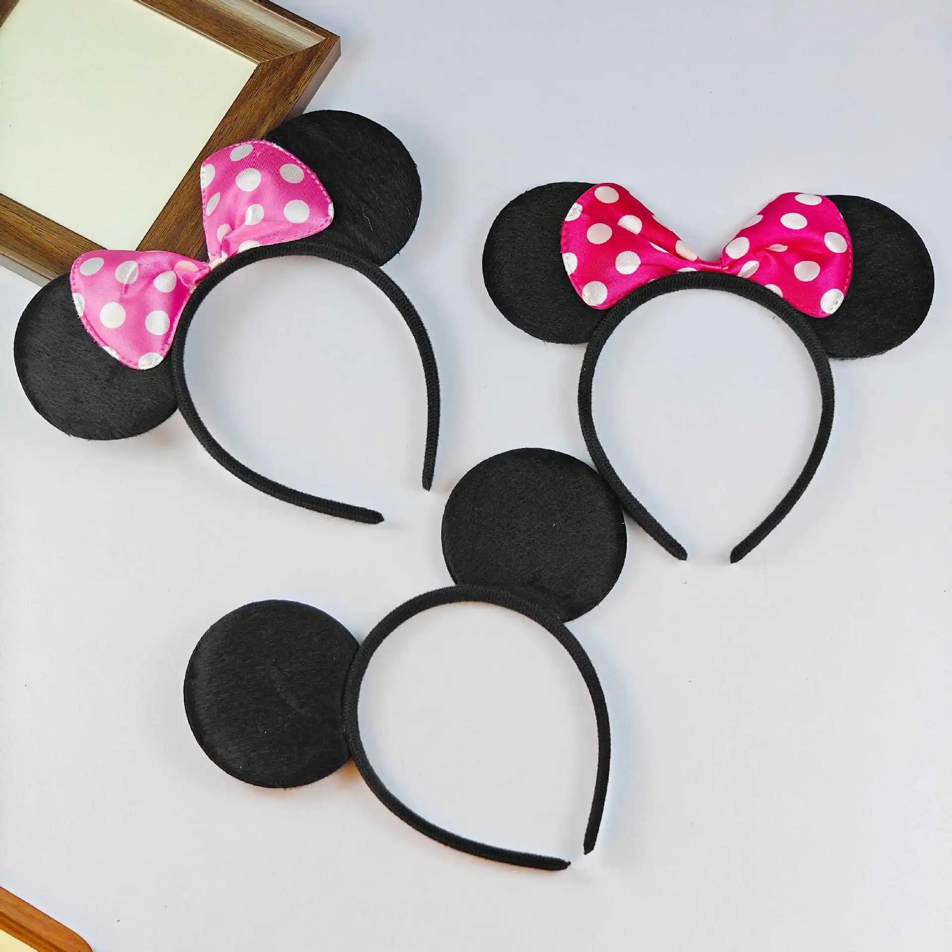 12 pièces belles oreilles enfants Mickey bandeaux cheveux fête paillettes anniversaire accessoires Minnie