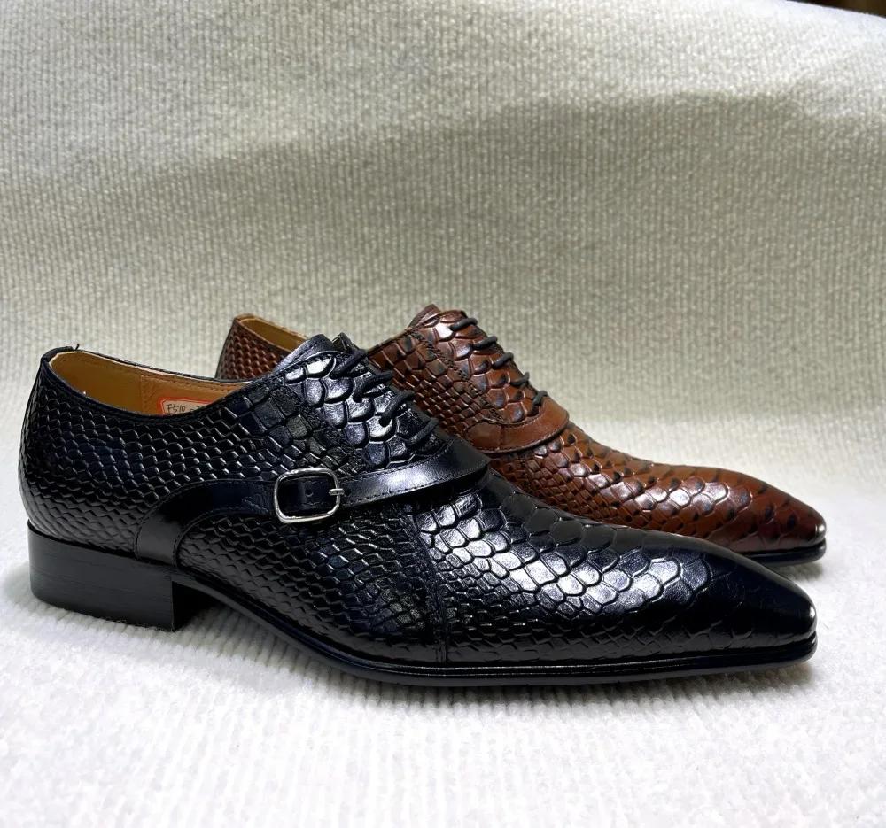 Chaussures habillées en cuir véritable pour hommes