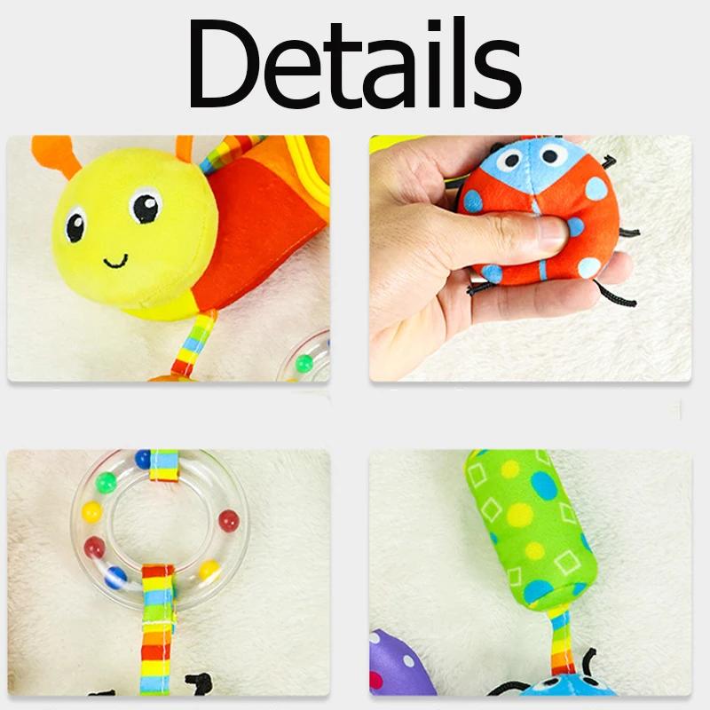 Jouets Sensoriels en Peluche Arc-en-ciel pour Bébé de 0