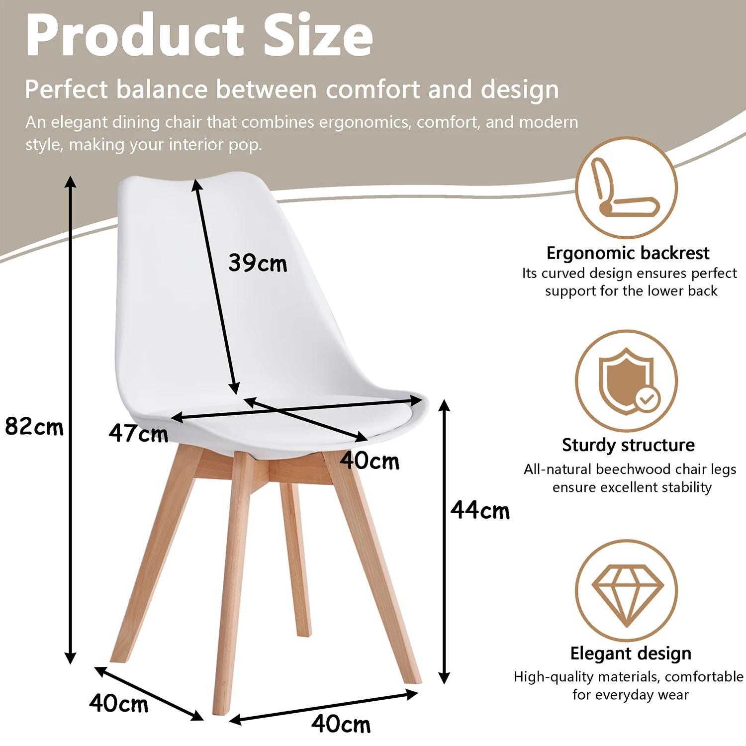 Ensemble de 6 chaises de salle à manger modernes et minimalistes