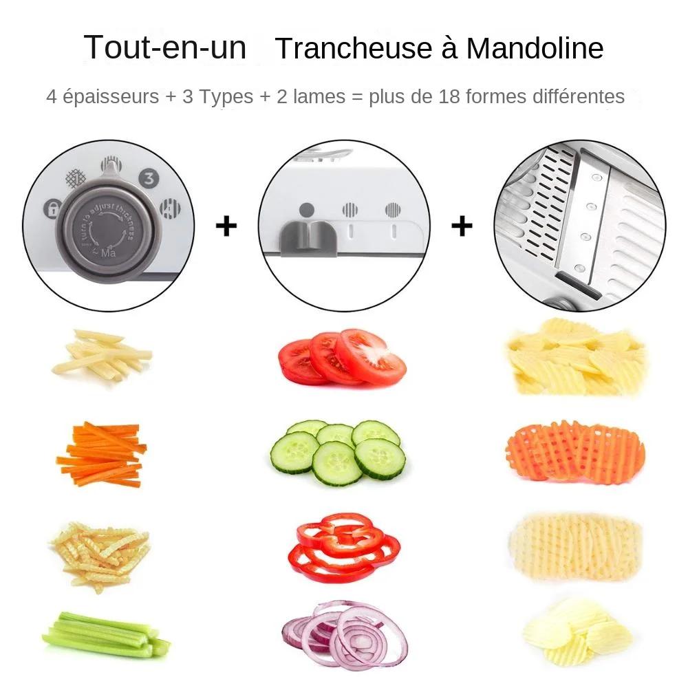 LMETJMA 18 Types réglable Mandoline trancheuse acier inoxydable légumes Julienner râpe oignon pomme de terre