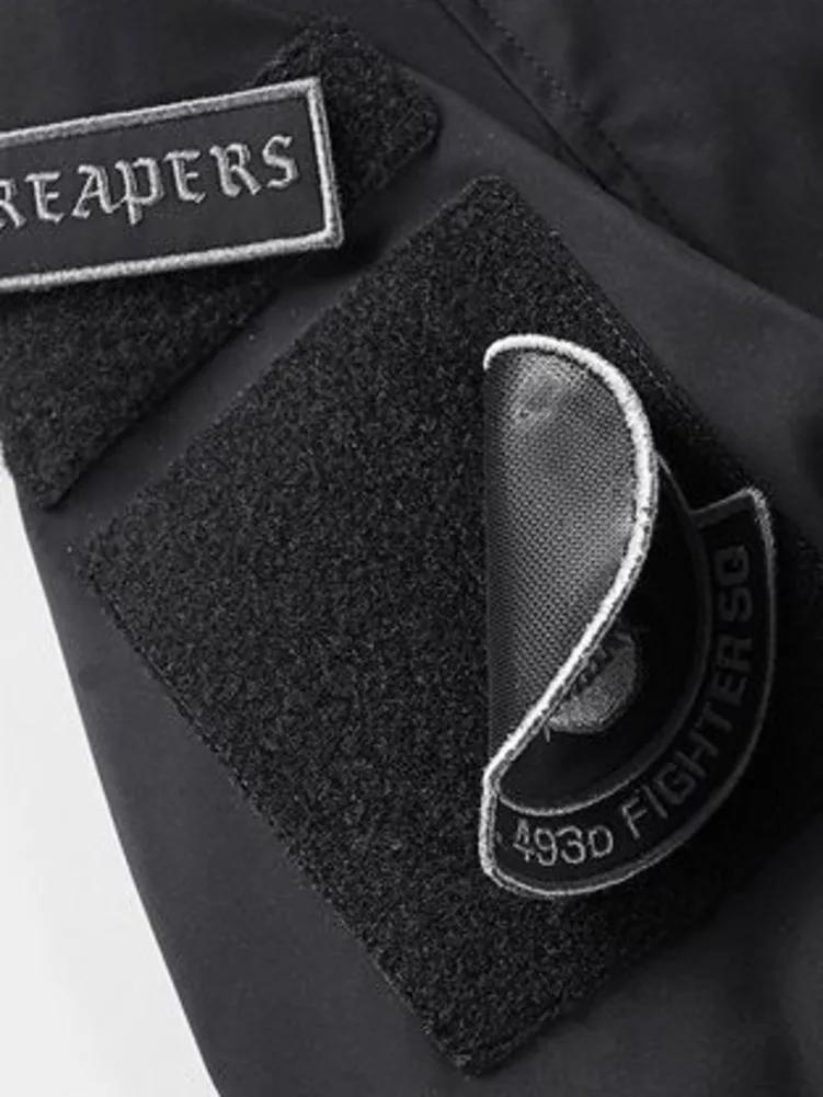 God of Death Bomber Jacket Poitrine Poche Techwear Hommes Punk Hip Hop Tactique Streetwear Noir Varsity Vestes Surdimens