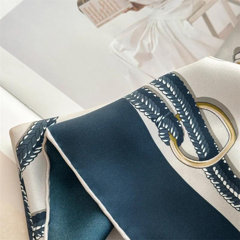 Foulard 100% Soie Motif Cheval, Bandanas Carrés, Châles à Bords Roulés, Accessoires de Vêtements, Décoration pour Cheveux, Sacs et Ceintures, Cadeau pour Mère