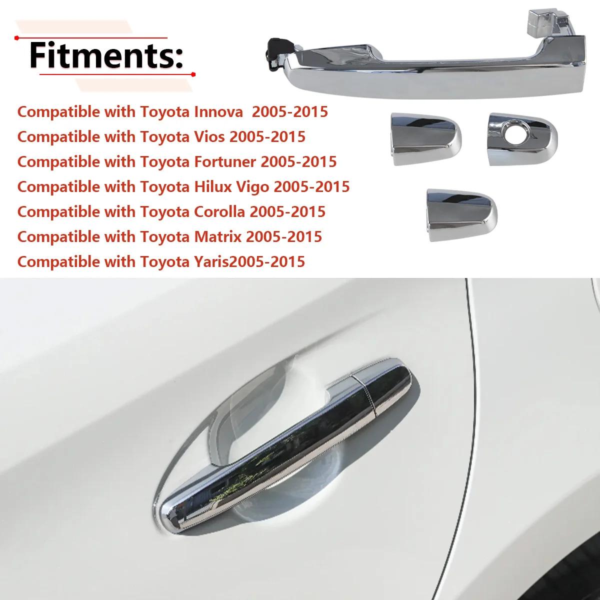 Poignée de porte extérieure chromée, pour Toyota Camry Innova Vios Fortuner Hilux Vigo Corolla Matrix Yaris 2005 – 2015