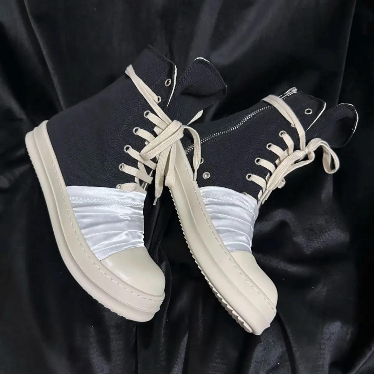 Ro marque Ro hommes chaussure femmes Sneaker blanc toile chaussures haut espadrilles décontractées fermeture éclair luxe