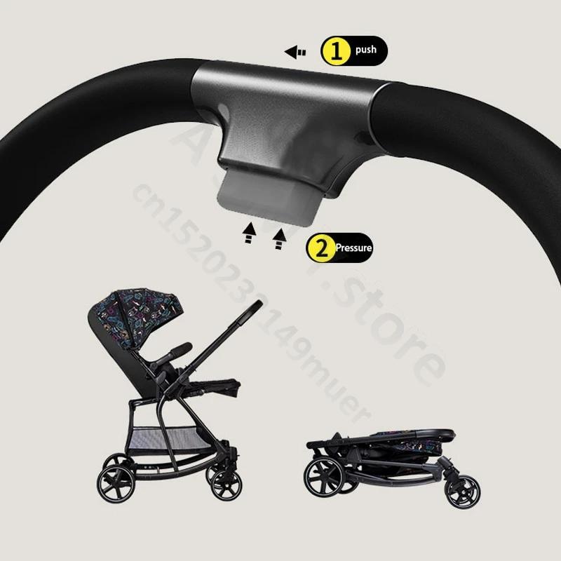 Poussette bébé/peut assis et s'allonger poussette légère bidirectionnelle peut être pliée/chariot de courses/poussette bébé 0-3 ans