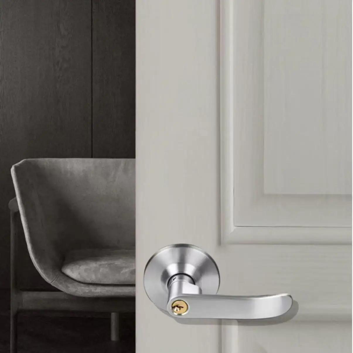 Poignée de porte ronde avec serrure de sécurité pour portes coulissantes d'entrée