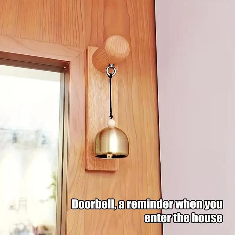 Sonnette mécanique en bois rétro pour entrée de maison