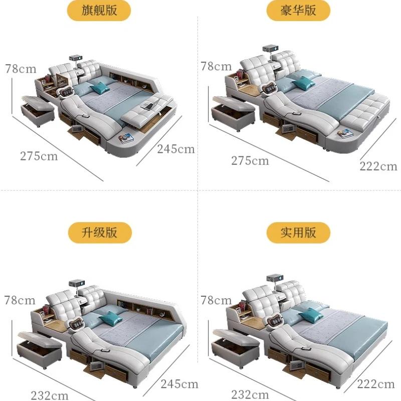 Ordinateur portable lit électrique poignées uniques moderne dormir lit intelligent haut-parleur stockage Double Muebles Para El Hogar maison accessoires