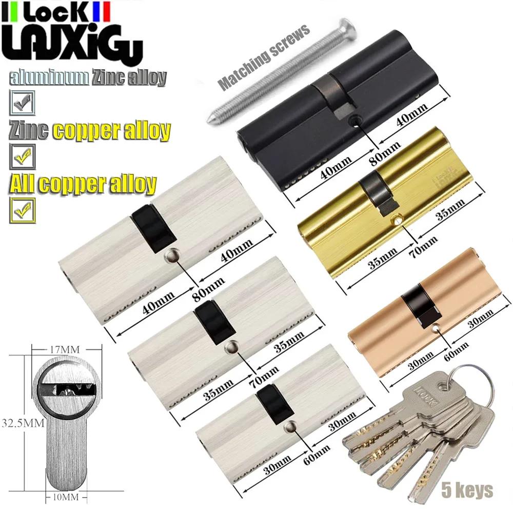 Porte d'entrée 60 70 80 90 mm cylindre de serrure 5 clés 6