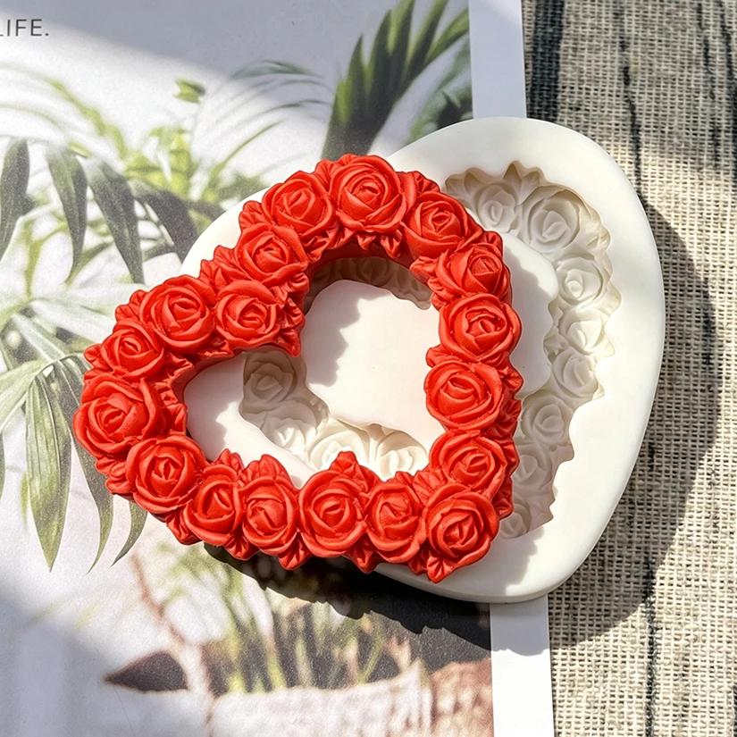 Moule en silicone en forme de cœur de rose pour la pâtisserie
