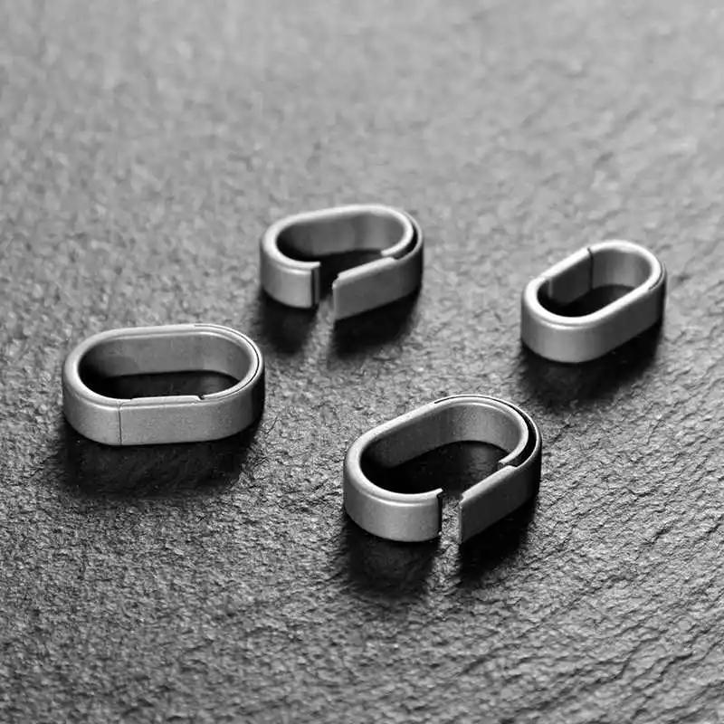 Porte-clés à dégagement rapide en alliage de titane avec revêtement PVD noir, pour clés de voiture, accessoires EDC, anneau de connecteur en métal Compact et Durable
