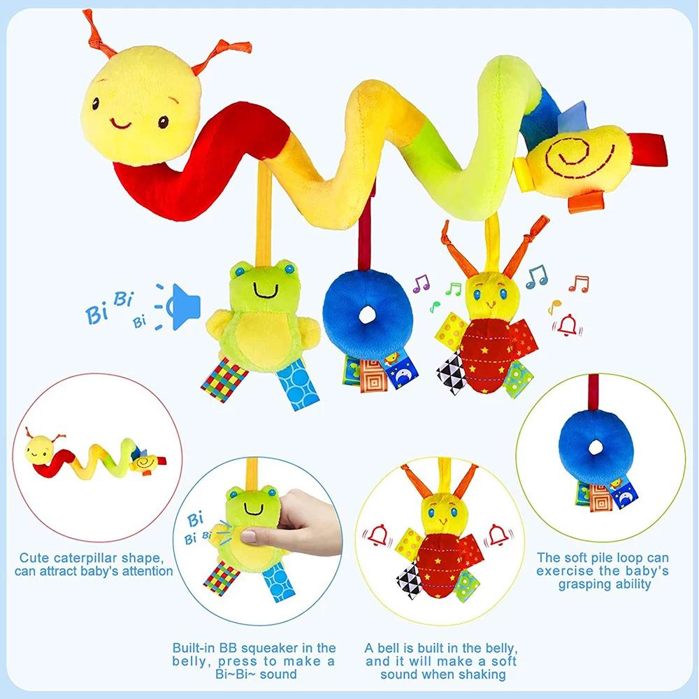 Spirale itude d'activité mignonne pour bébé, poussette CPull, siège auto, jouets de voyage, hochets pour garçons et filles