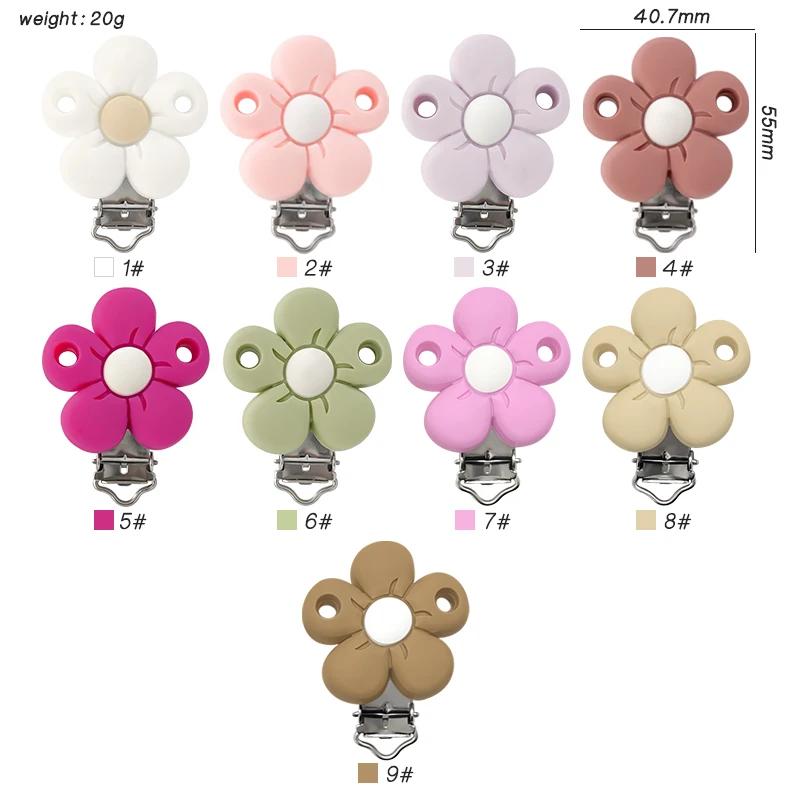 1/3/10 pièces Silicone fleur sucette Clips de qualité alimentaire anneaux de dentition pour bébé bricolage