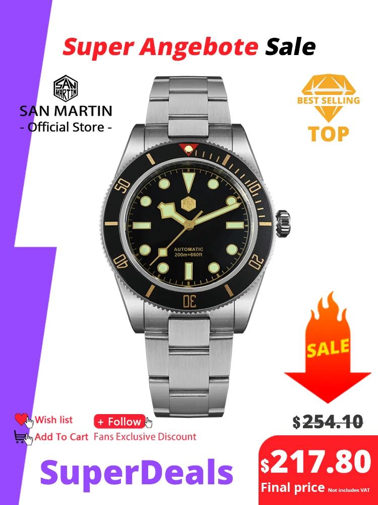 San Martin – montre de plongée rétro de luxe pour hommes