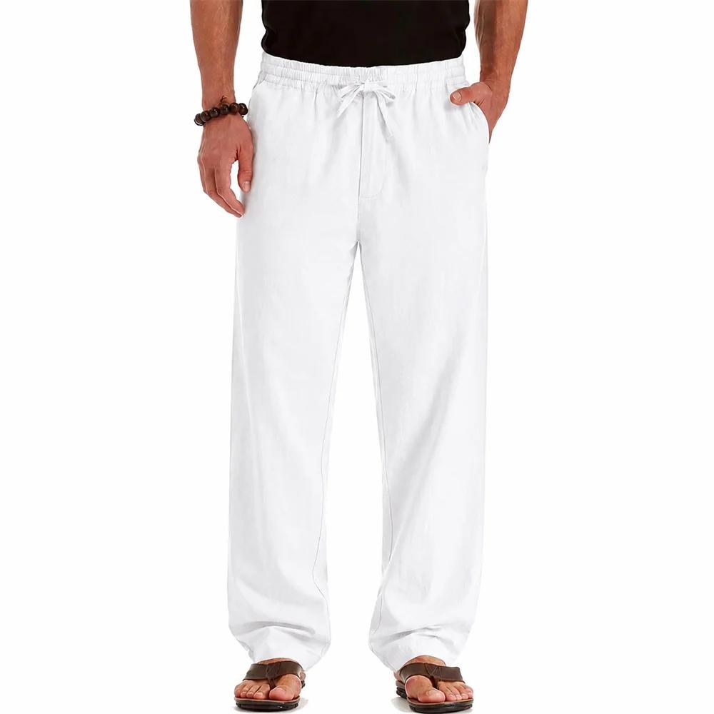 Pantalon Long en coton et lin pour hommes