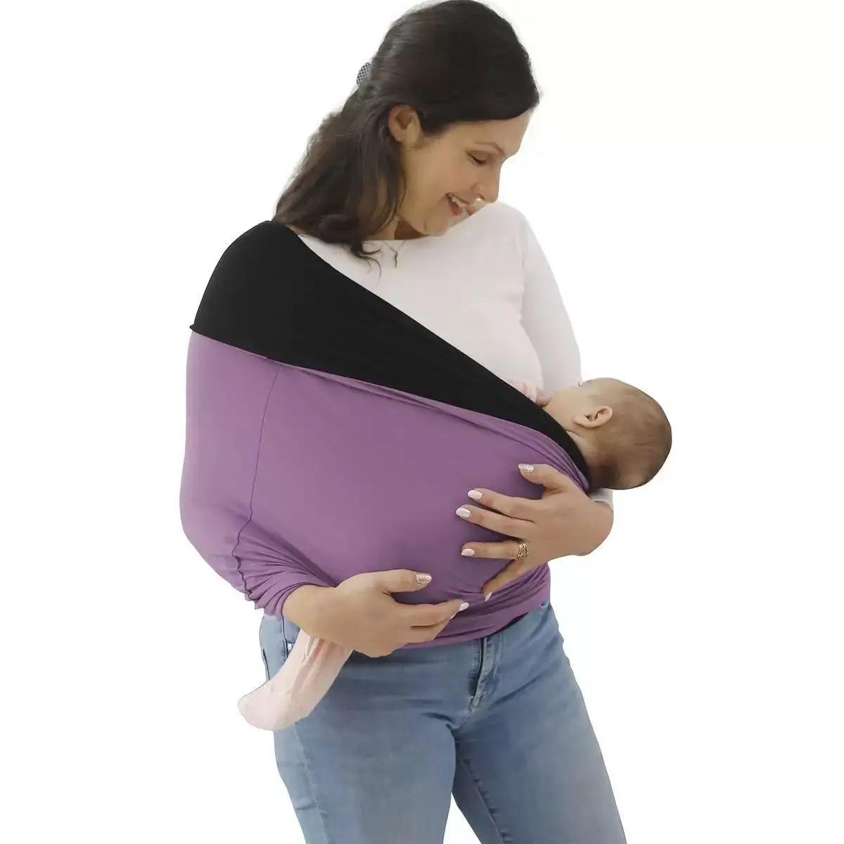 Écharpe de portage bébé réglable extensible - Ceinture kangourou sécurité double couleur épissée