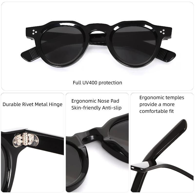 Mode Vintage Rivet Design femmes lunettes de soleil acétate hommes marque de luxe